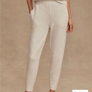 Varley Slim Zip Hem Pants in Ivory Marl Sz XL